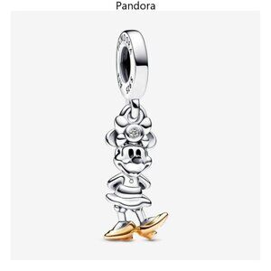 Disney 100th Anniversary Minnie Mouse 0.009 ct tw Lab-created Diamond Dangle Cha